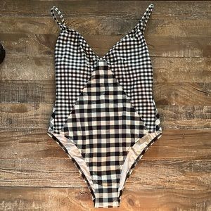 Jcrew gingham one piece bathing suit, size 4